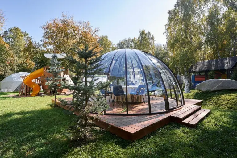Прозрачная беседка «Купол» с гирляндами до 10 человек, фото 3