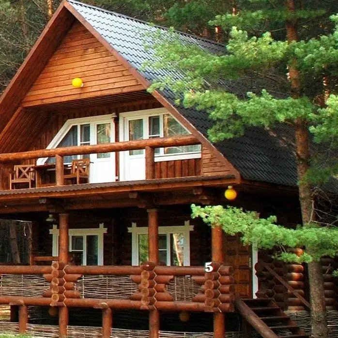Малый бревенчатый коттедж 100 м² у Волги с двумя спальнями до 6 гостей, Дом, Тверская область, Кимры и Калязин