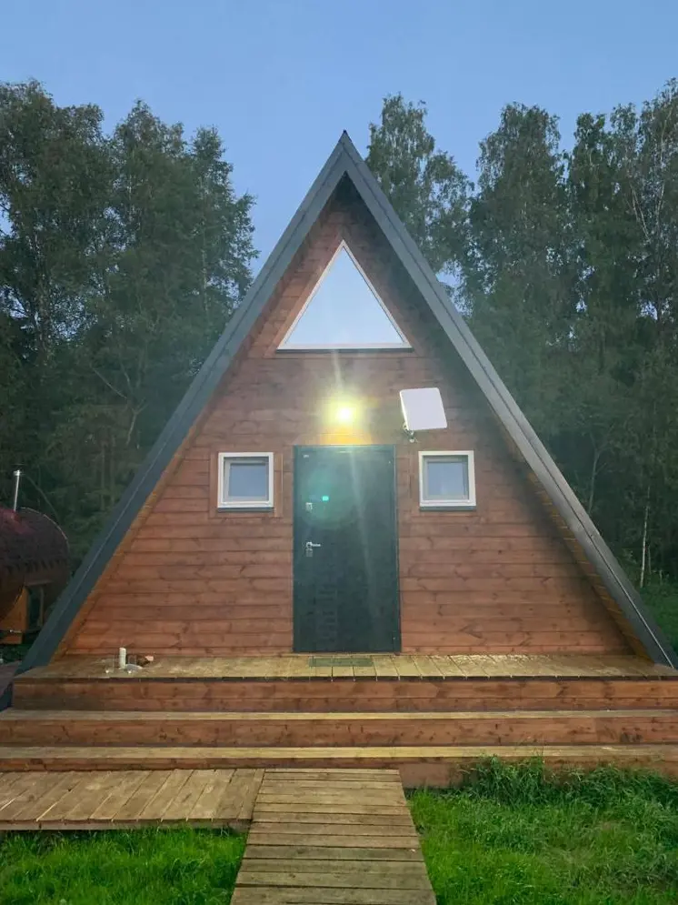 A-frame дом с баней-бочкой и купелью в лесу до 5 гостей, фото 2