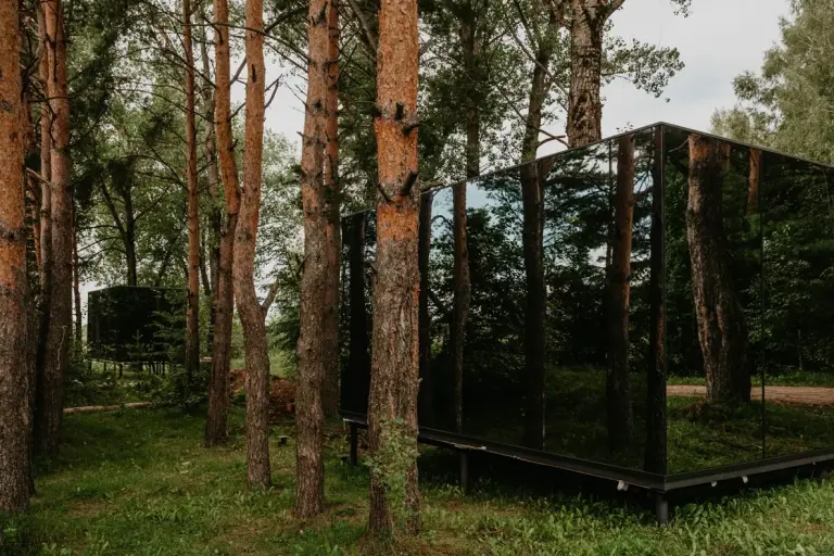 Зеркальный баус с купелью на террасе для двоих, фото 2