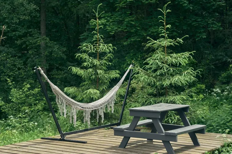 Хижина «Куница» с панорамным окном и террасой в лесу для двоих, фото 2