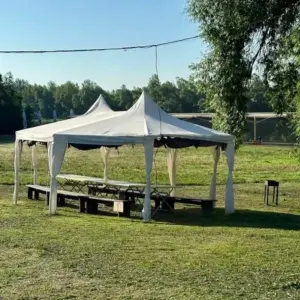 Большой белый шатёр со столами и мангалом у пляжа до 30 человек (2 шатра)