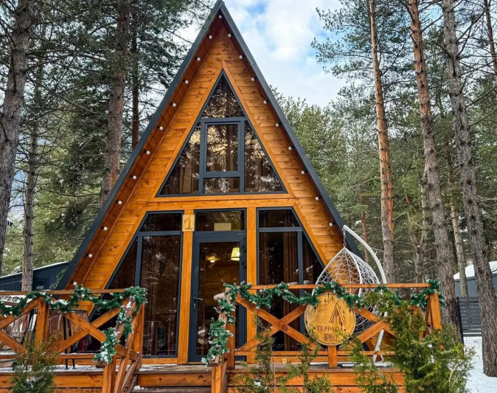 A-фрейм 56 м² с террасой и креслом-коконом до 6 гостей, 3 дома, фото 1