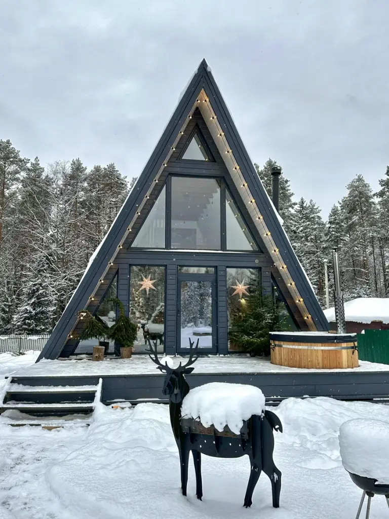 А-фрейм с купелью фурако в лесу до 6 гостей, фото 3