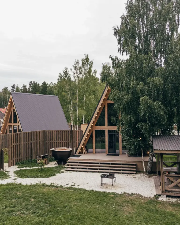 A-frame Skylight №4 с чаном у террасы до 6 гостей, Шале, Свердловская область, Белоярский район