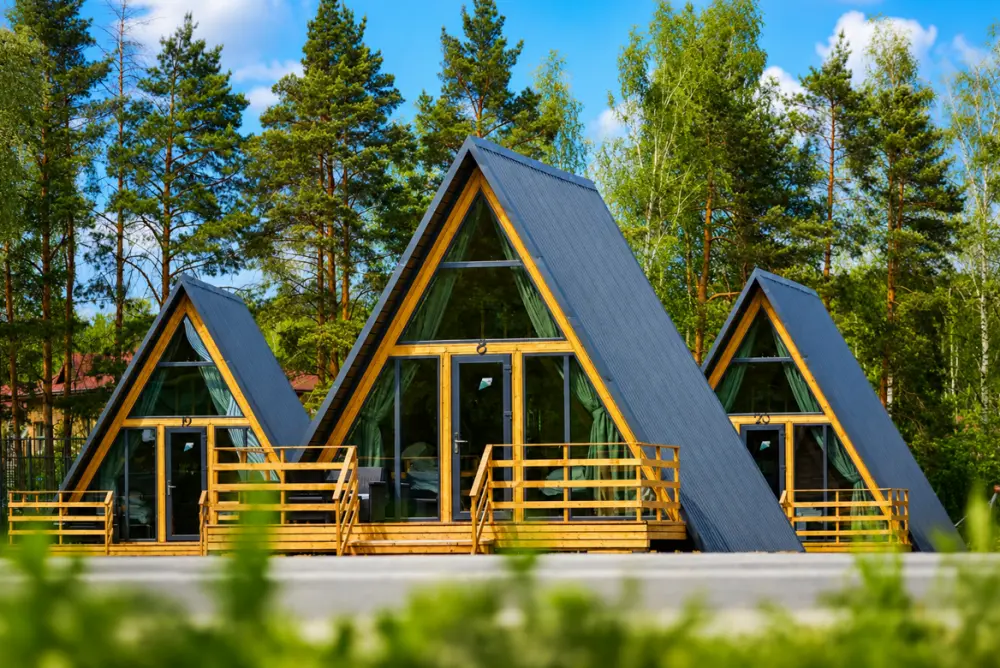 Глэмп А-фрейм 40 м² с террасой до 5 гостей, фото 1