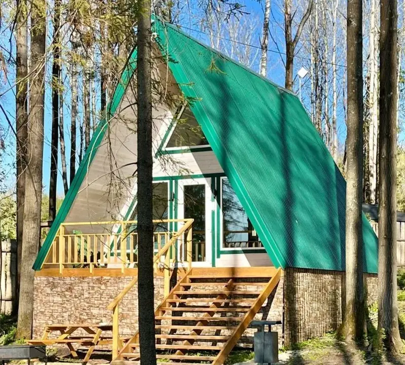 А-фрейм с балконом и панорамными окнами до 4 гостей, фото 1