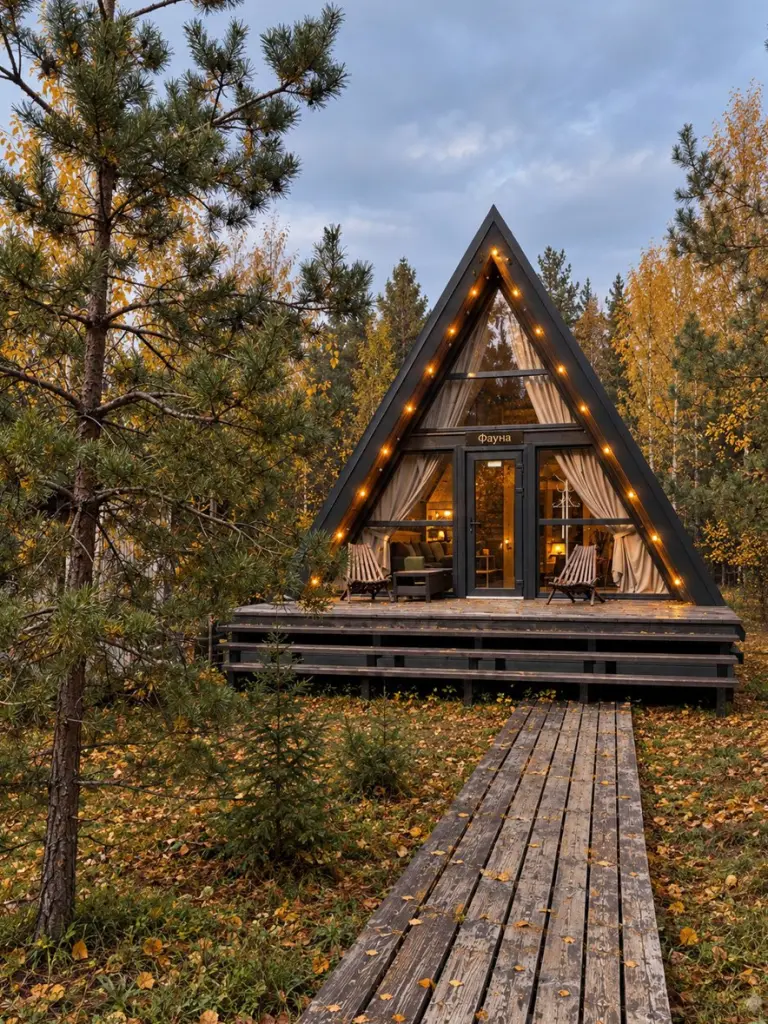 A-frame «Фауна» 46 м² с чаном и костровой чашей до 4 гостей, Шале, Подмосковье, Богородский